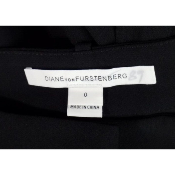 Diane von Furstenberg Straight Leg Stretch Pants Black Sz 0 - Picture 7 of 10